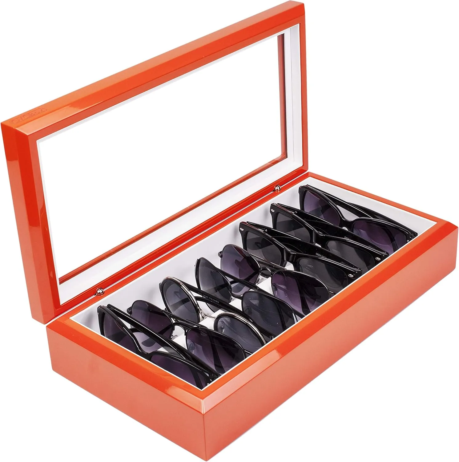 Maxi Luxury Eyewear Organizer, Lacquered Wood Box for Glasses   Sunglasses