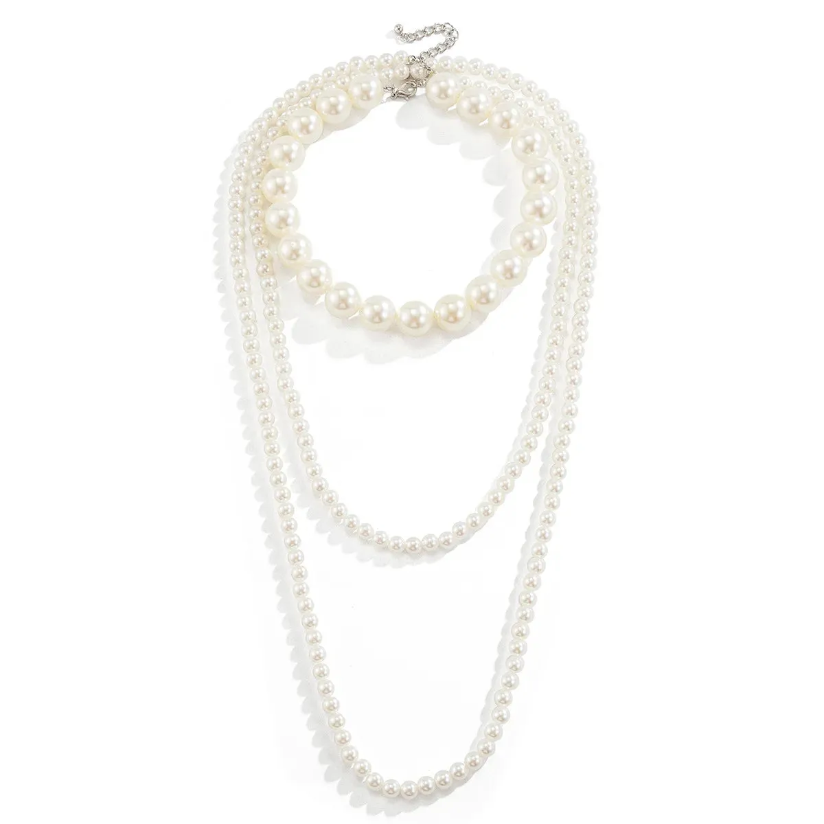 MAYTRENDS  -  Multilayer Imitation Pearl Tassel Long Choker Necklace For Women Girls Party Elegant Korean Bohemian Party Gift Jewelry
