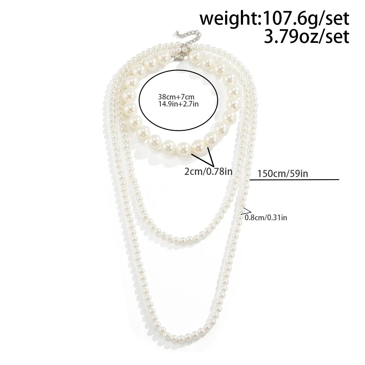 MAYTRENDS  -  Multilayer Imitation Pearl Tassel Long Choker Necklace For Women Girls Party Elegant Korean Bohemian Party Gift Jewelry