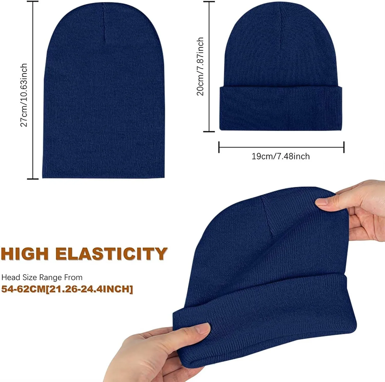 Men Beanie Slouchy Knit Skull Cap for Men Women, Knit Cuff Trawler Beanie Watch Hat, Spring Fall Skull Cap
