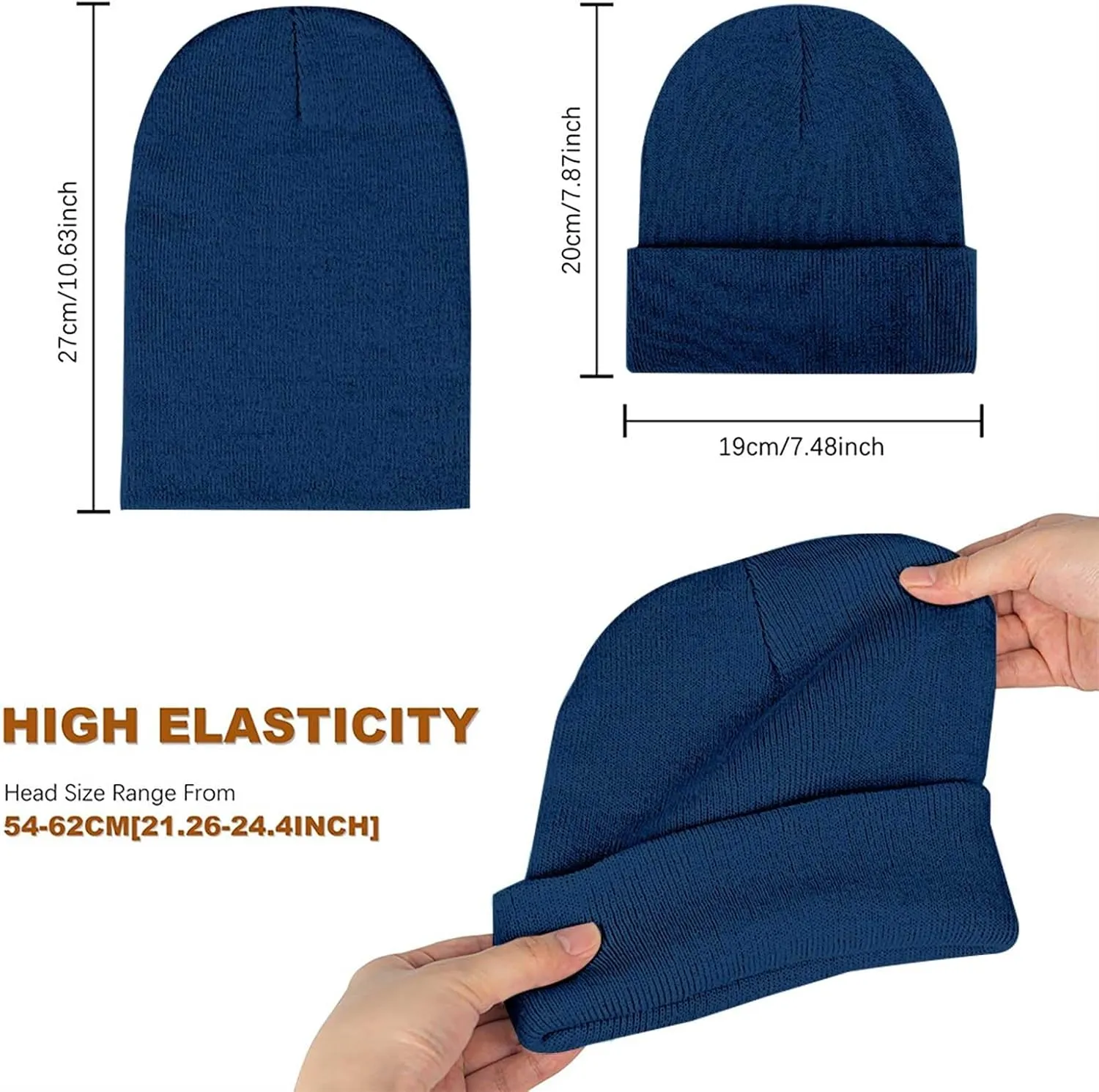 Men Beanie Slouchy Knit Skull Cap for Men Women, Knit Cuff Trawler Beanie Watch Hat, Spring Fall Skull Cap