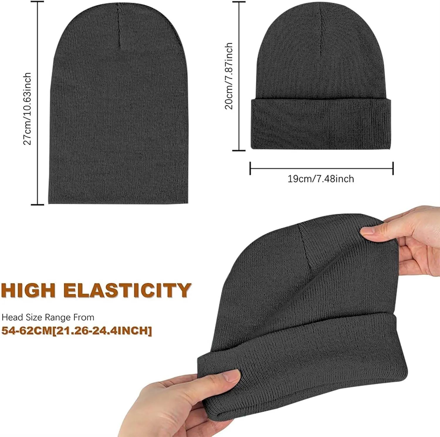 Men Beanie Slouchy Knit Skull Cap for Men Women, Knit Cuff Trawler Beanie Watch Hat, Spring Fall Skull Cap