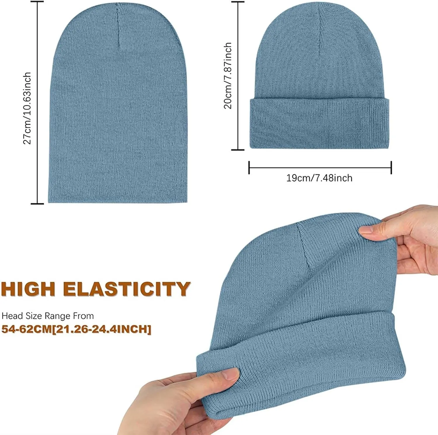 Men Beanie Slouchy Knit Skull Cap for Men Women, Knit Cuff Trawler Beanie Watch Hat, Spring Fall Skull Cap
