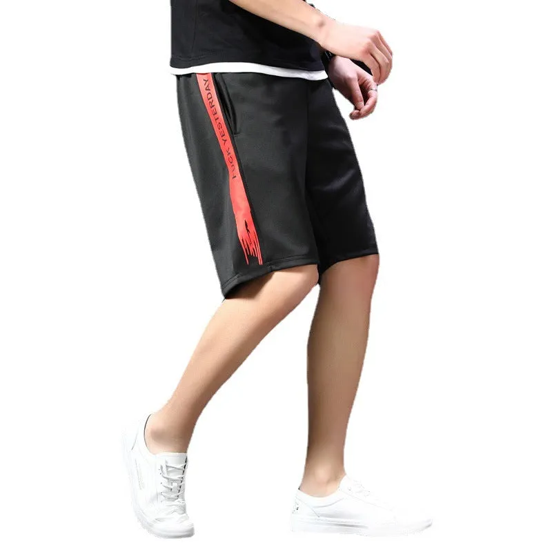 Men Korean Casual Bermuda Shorts Youth Summer All-Matching Trendy Sporty Popular Cooling Pants Bermuda Shorts