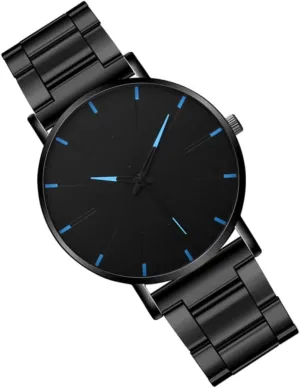 Men Stainless Steel Quartz Watch Ultra Thin Fashion Wrist Watch and Classic Minimalist Design Comfortable Ergonomic Fit Him
