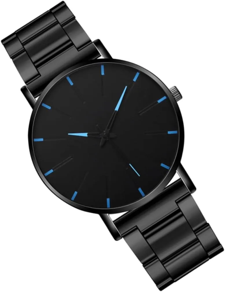 Men Stainless Steel Quartz Watch Ultra Thin Fashion Wrist Watch and Classic Minimalist Design Comfortable Ergonomic Fit Him