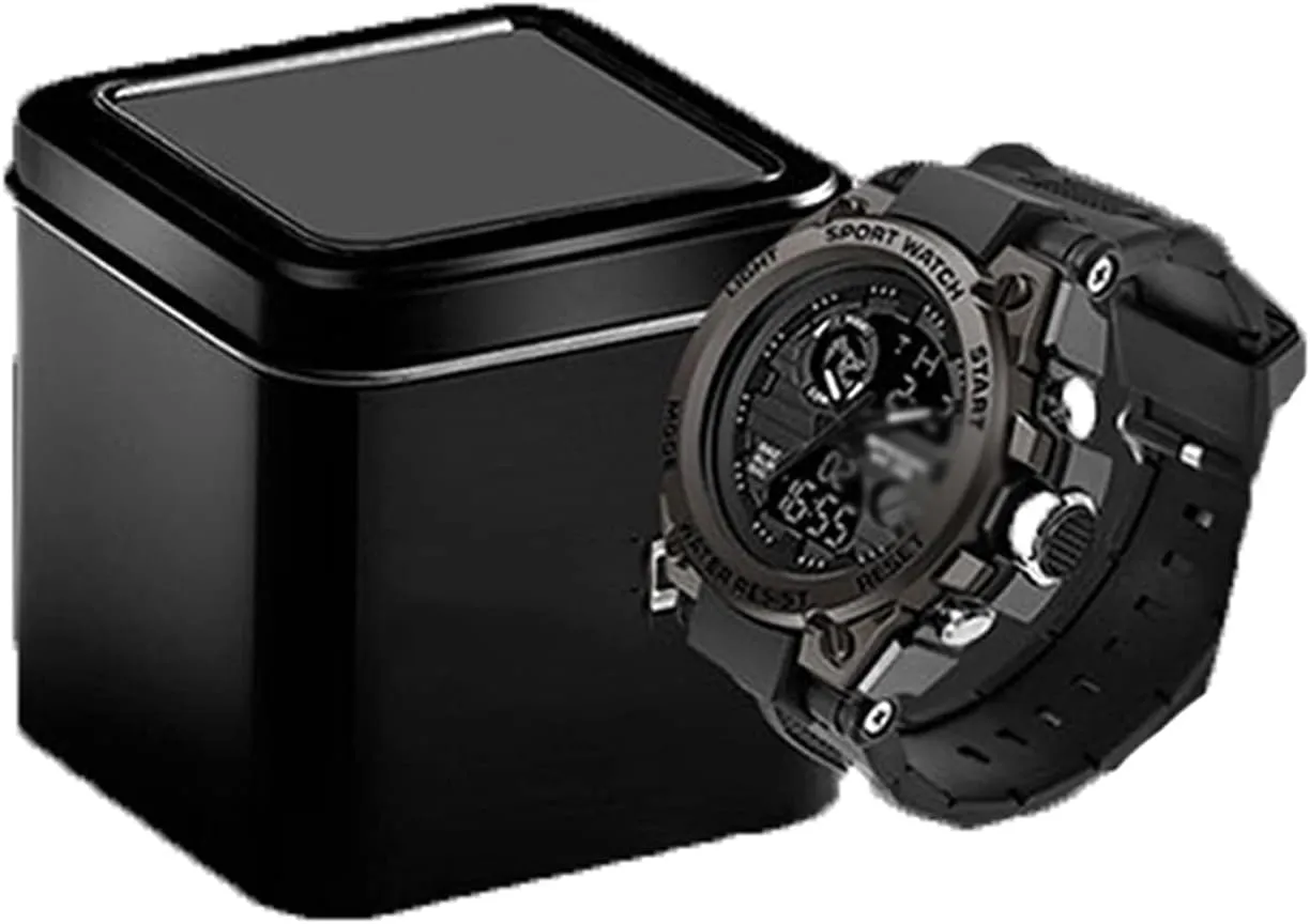 Men's Digital Sports Watches, Luminous Military Watches, Shockproof Large Dial Men's Watches, Outdoor Waterproof Alarm Clock Watches C