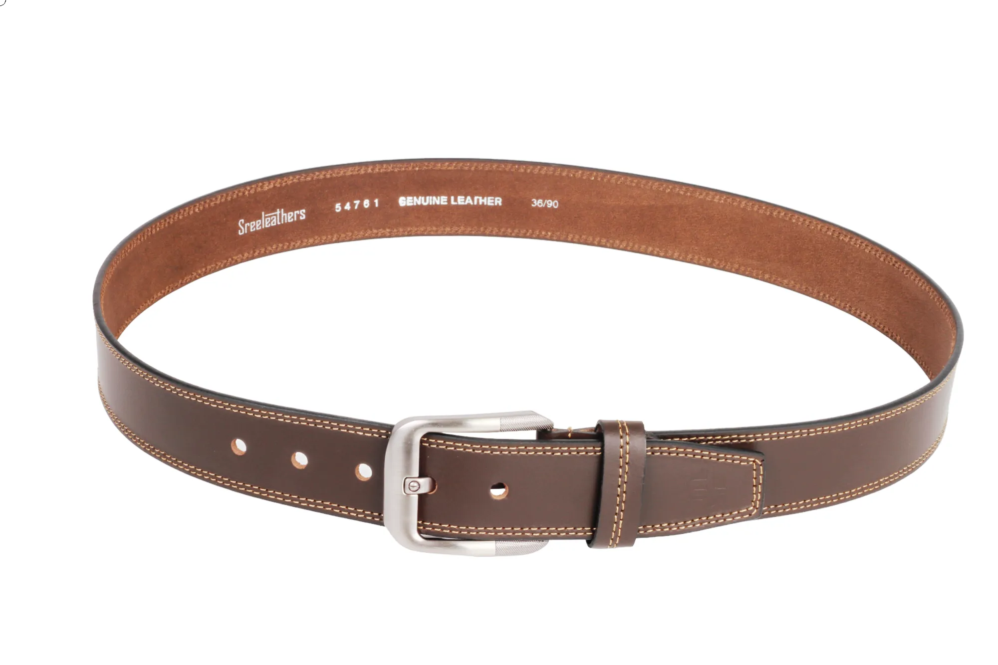 Mens Formal leather Belt 54761 (BR)