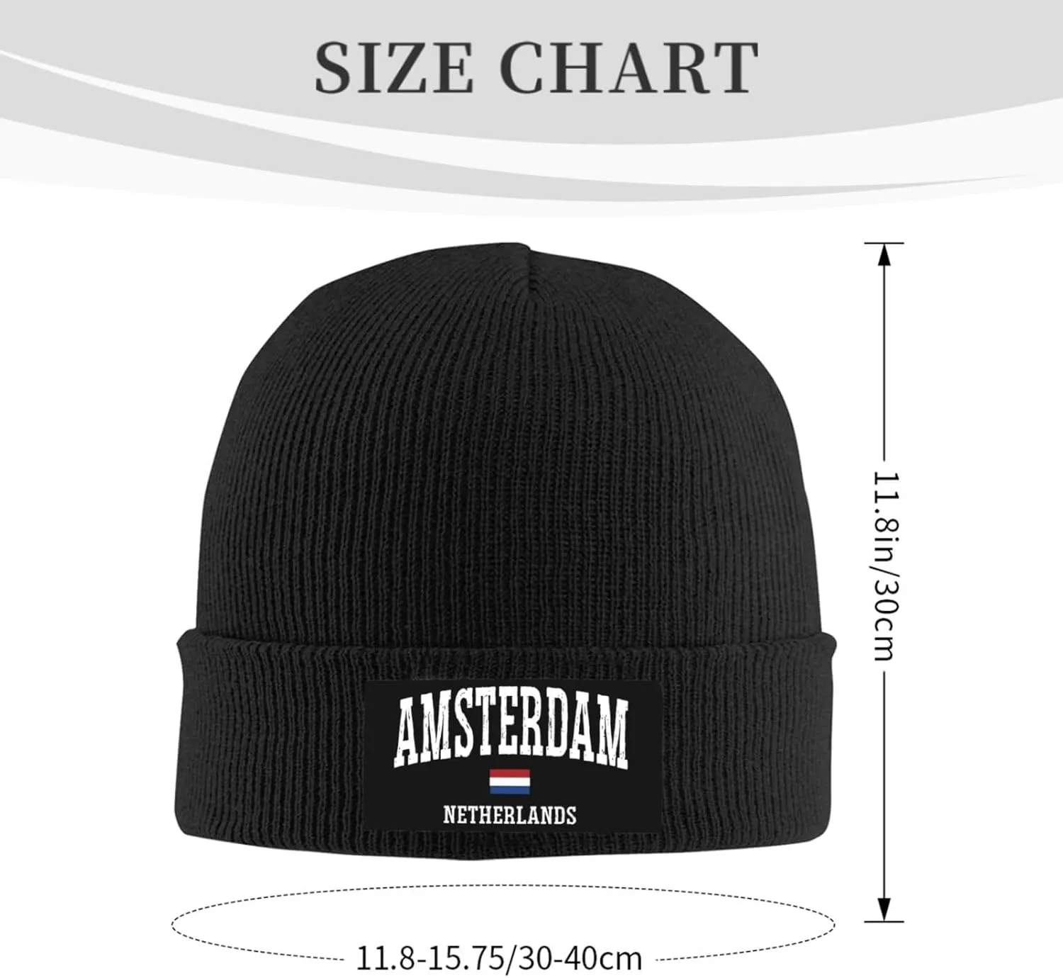 Mens Skull Caps Amsterdam Knit Thermo Winterhat for Mens Knit Cuffed Skullies & Beanies Forgirls Novelty I Love Amsterdam Cap