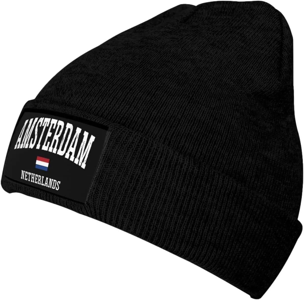 Mens Skull Caps Amsterdam Knit Thermo Winterhat for Mens Knit Cuffed Skullies & Beanies Forgirls Novelty I Love Amsterdam Cap
