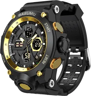 Mens Sports Wrist Watches Analog Digital Tactical Military Watch Waterproof Gold Watches for Men