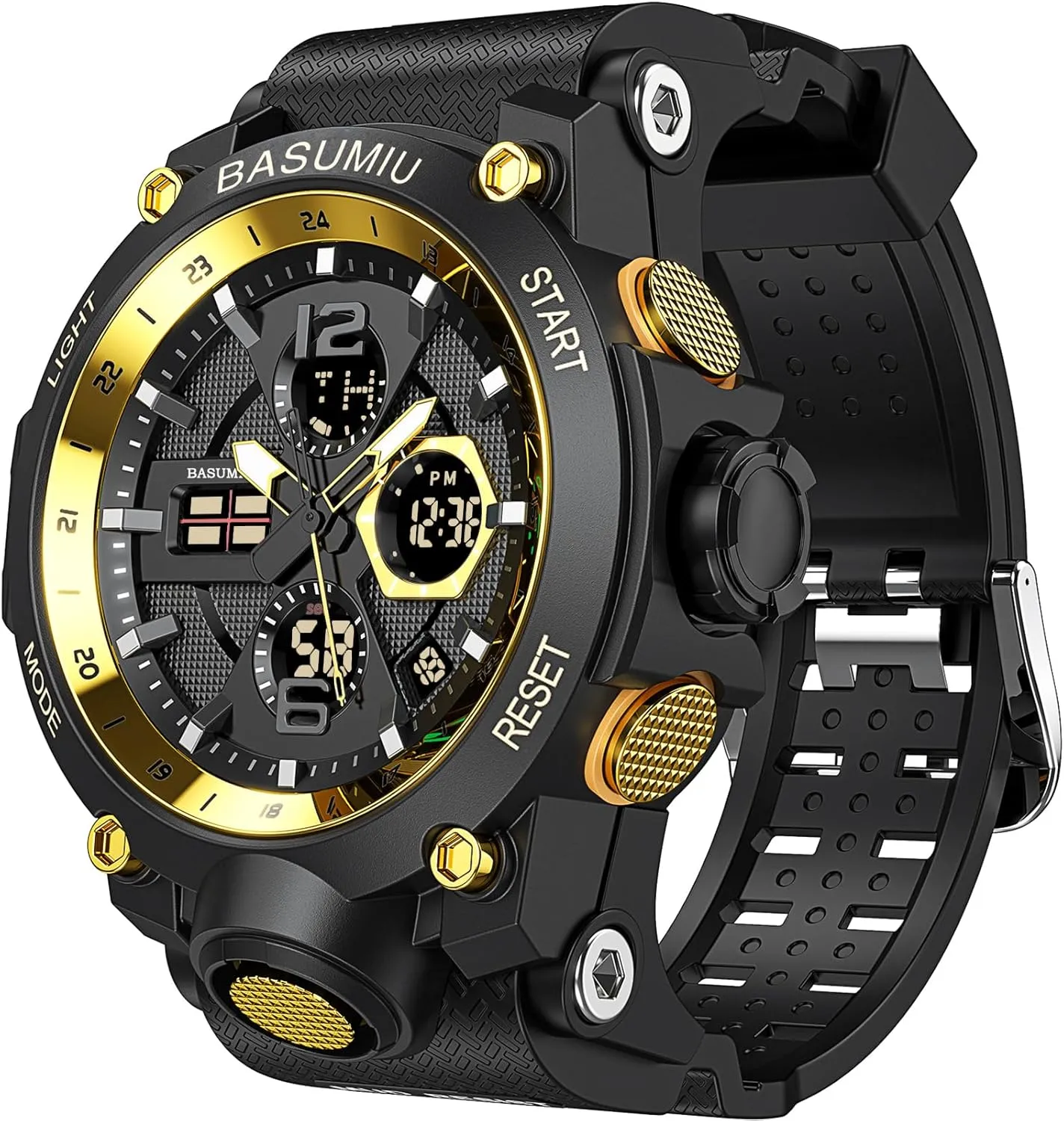 Mens Sports Wrist Watches Analog Digital Tactical Military Watch Waterproof Gold Watches for Men