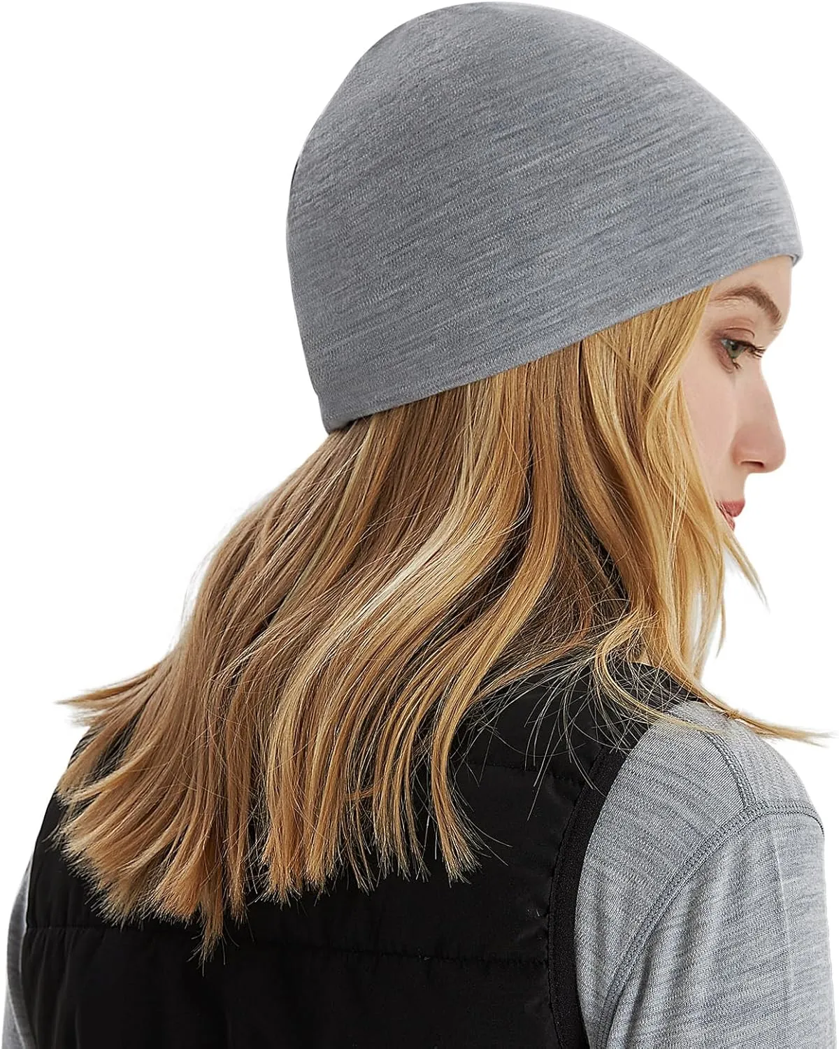Merino Protect 100% Merino Wool Beanie Men Women Thermal Hats Lightweight Soft Watch Cap for Hiking Running