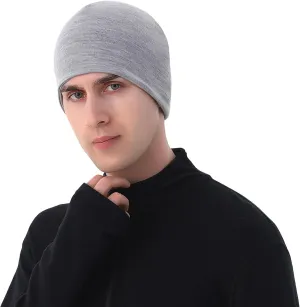 Merino Protect 100% Merino Wool Beanie Men Women Thermal Hats Lightweight Soft Watch Cap for Hiking Running