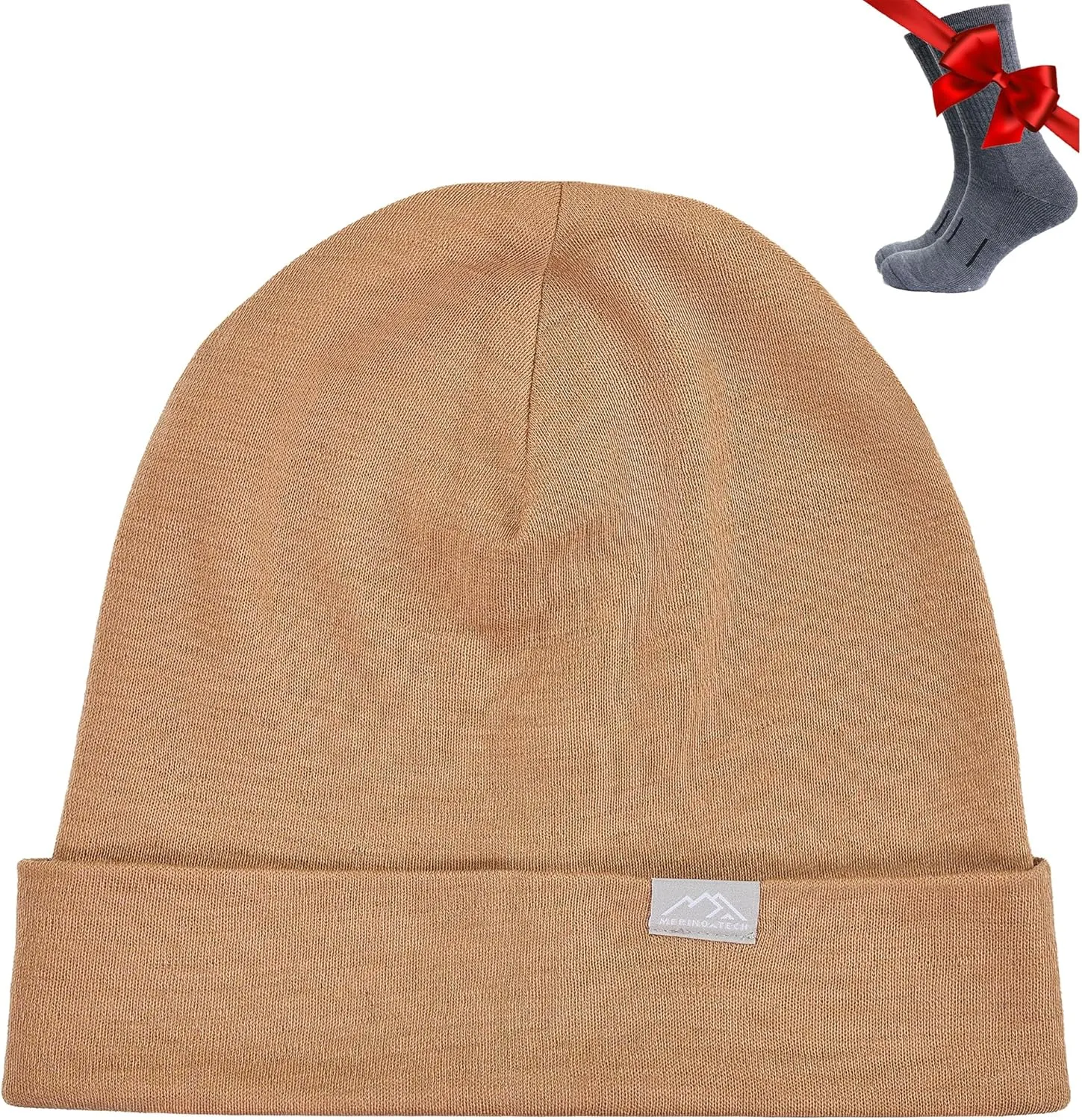 Merino Wool Beanie Men and Women  Cuff Merino Wool Hats for Men and Women - Unisex Adult Beanie Hat and Socks
