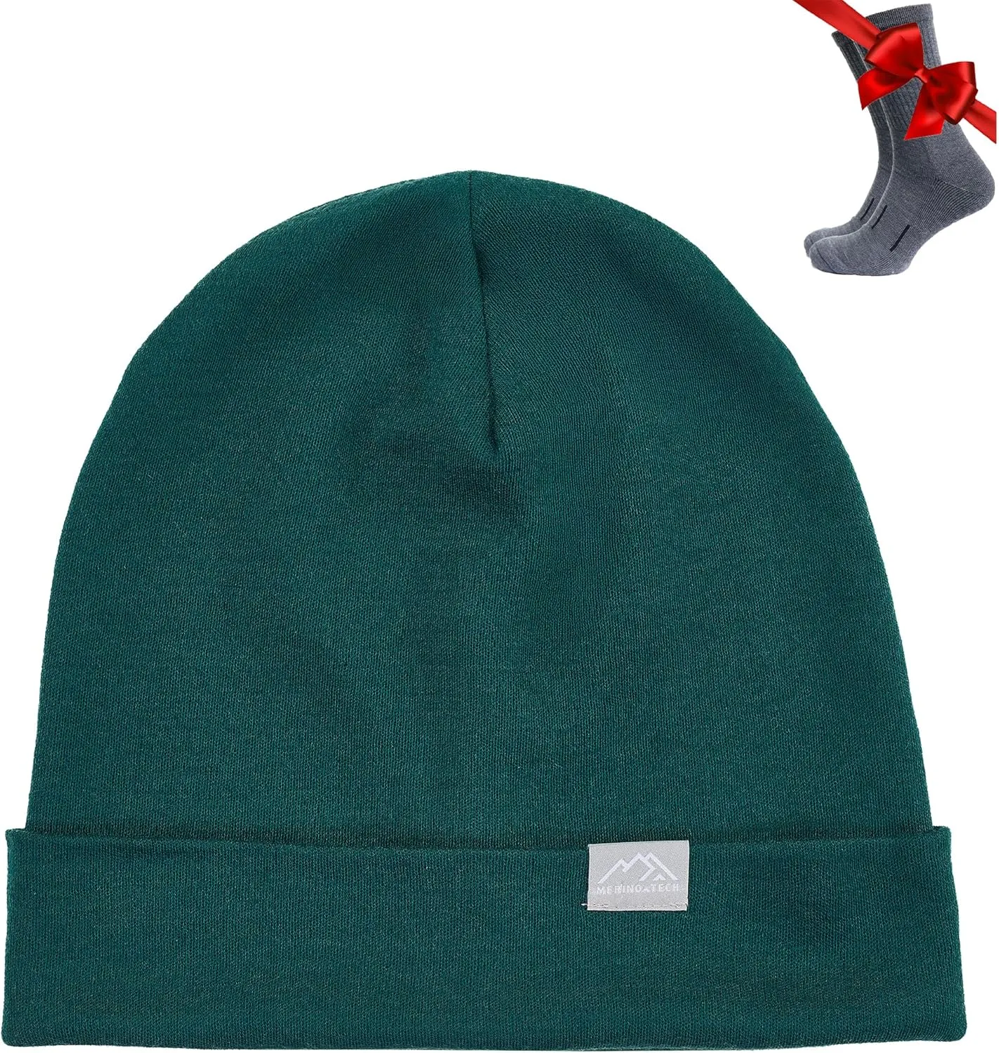 Merino Wool Beanie Men and Women  Cuff Merino Wool Hats for Men and Women - Unisex Adult Beanie Hat and Socks