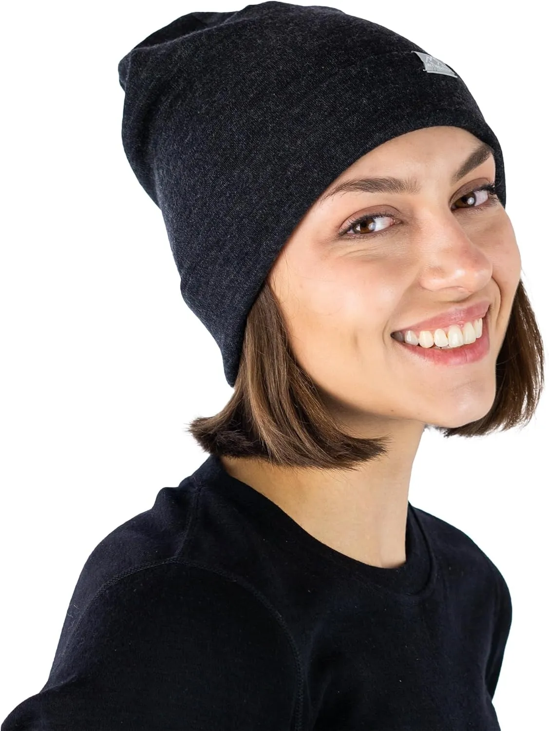 Merino Wool Beanie Men and Women  Cuff Merino Wool Hats for Men and Women - Unisex Adult Beanie Hat and Socks