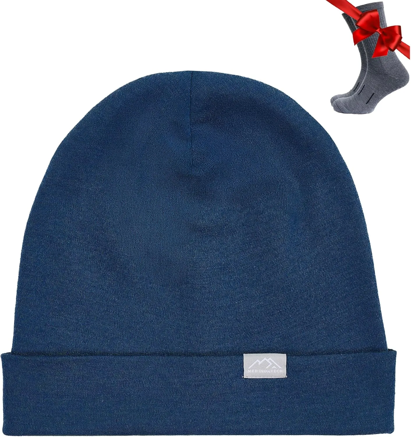 Merino Wool Beanie Men and Women  Cuff Merino Wool Hats for Men and Women - Unisex Adult Beanie Hat and Socks