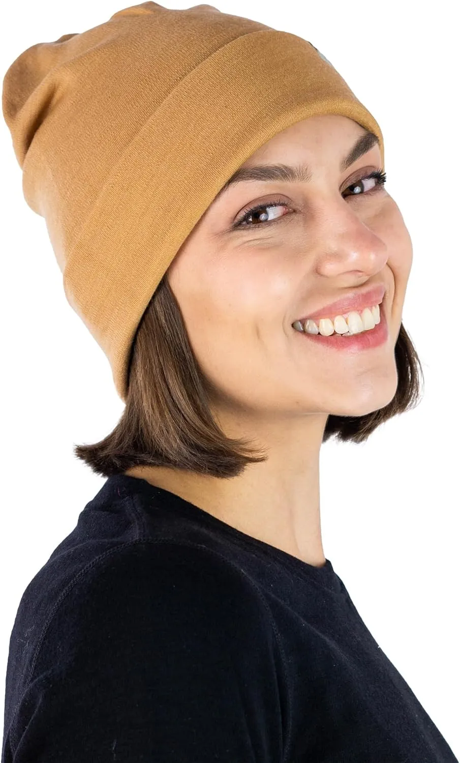 Merino Wool Beanie Men and Women  Cuff Merino Wool Hats for Men and Women - Unisex Adult Beanie Hat and Socks