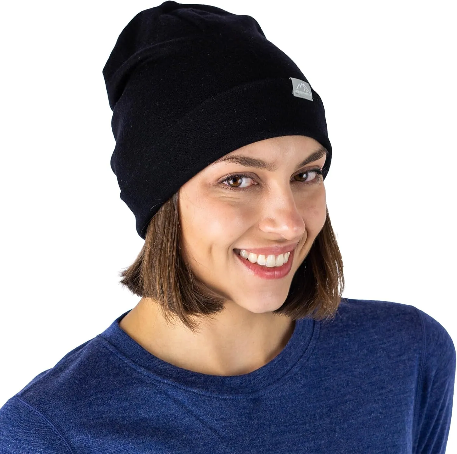Merino Wool Beanie Men and Women  Cuff Merino Wool Hats for Men and Women - Unisex Adult Beanie Hat and Socks
