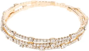 Merry Earrings Stretch Bracelets Bangle Jewelry Adjustable Bridal Bracelet For Women Chain Necklace Set (Gold, One Size), I9xmpLOZL