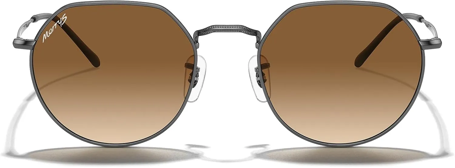 MERRY'S Round Polygon Metal Polarized Sunglasses for Women Men Retro Classic Vintage Shades S6565