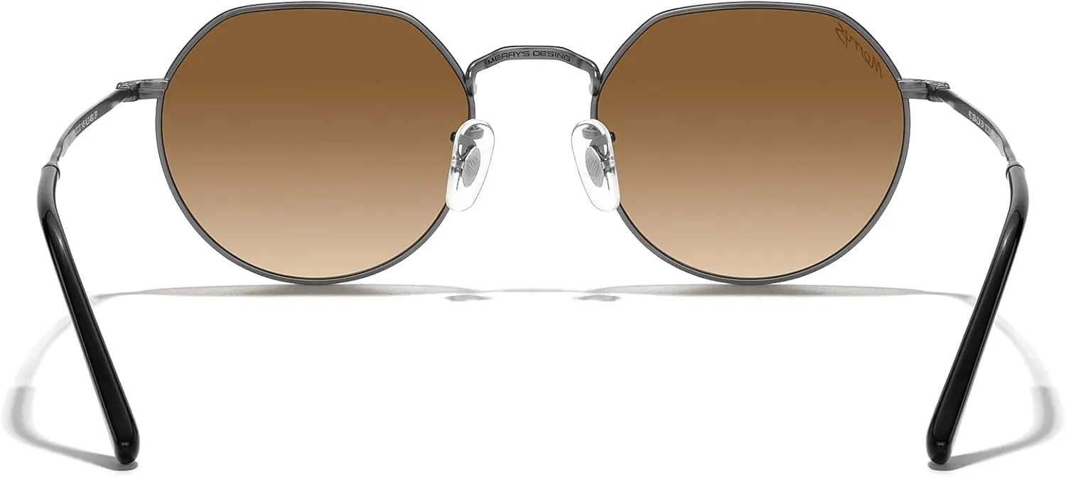 MERRY'S Round Polygon Metal Polarized Sunglasses for Women Men Retro Classic Vintage Shades S6565