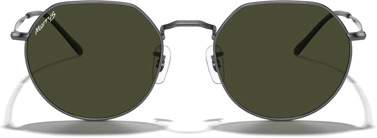 MERRY'S Round Polygon Metal Polarized Sunglasses for Women Men Retro Classic Vintage Shades S6565