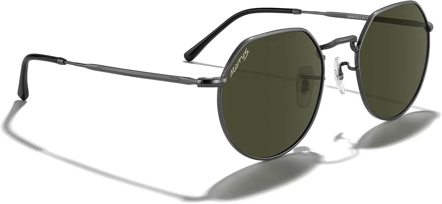 MERRY'S Round Polygon Metal Polarized Sunglasses for Women Men Retro Classic Vintage Shades S6565