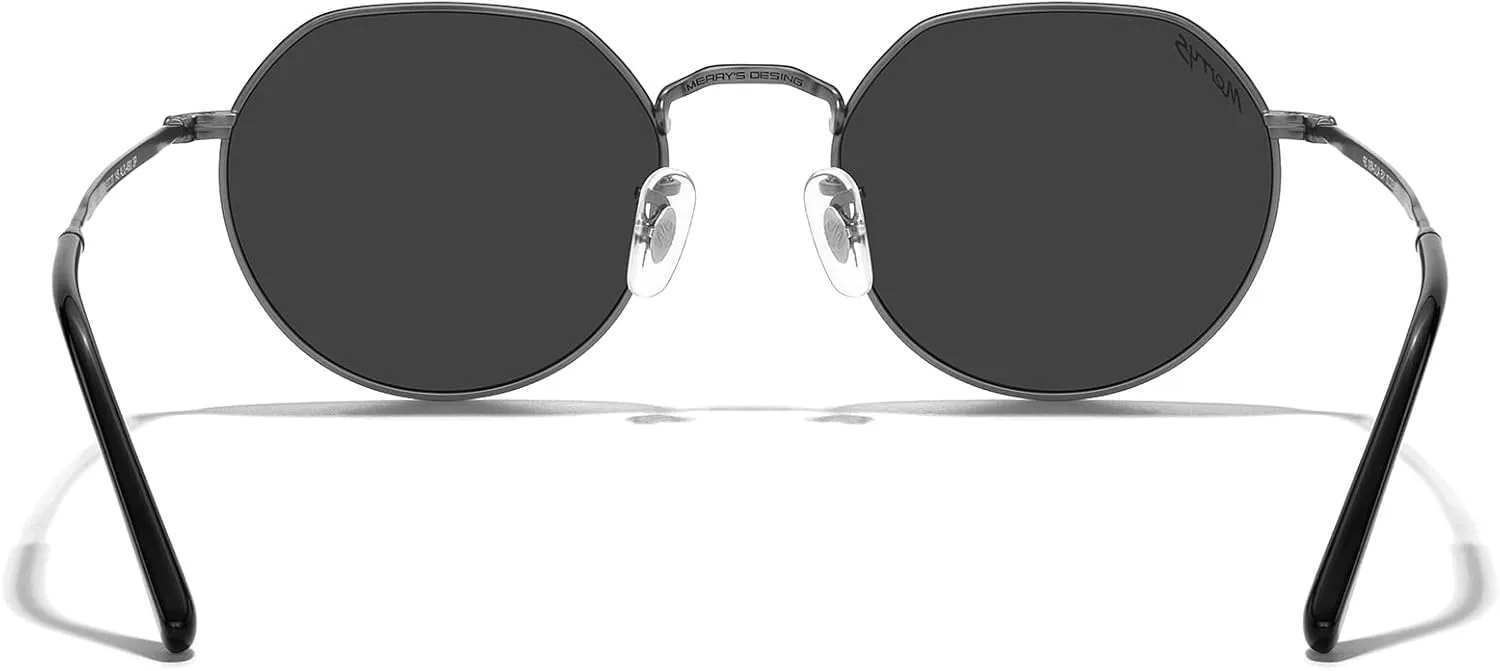 MERRY'S Round Polygon Metal Polarized Sunglasses for Women Men Retro Classic Vintage Shades S6565