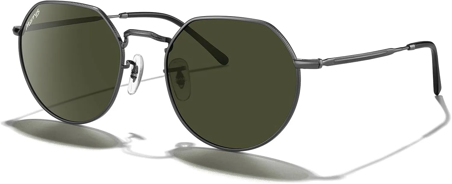 MERRY'S Round Polygon Metal Polarized Sunglasses for Women Men Retro Classic Vintage Shades S6565