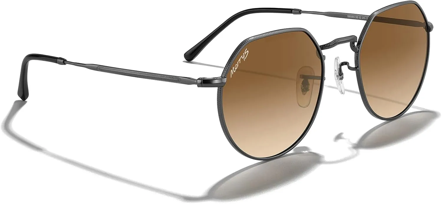 MERRY'S Round Polygon Metal Polarized Sunglasses for Women Men Retro Classic Vintage Shades S6565