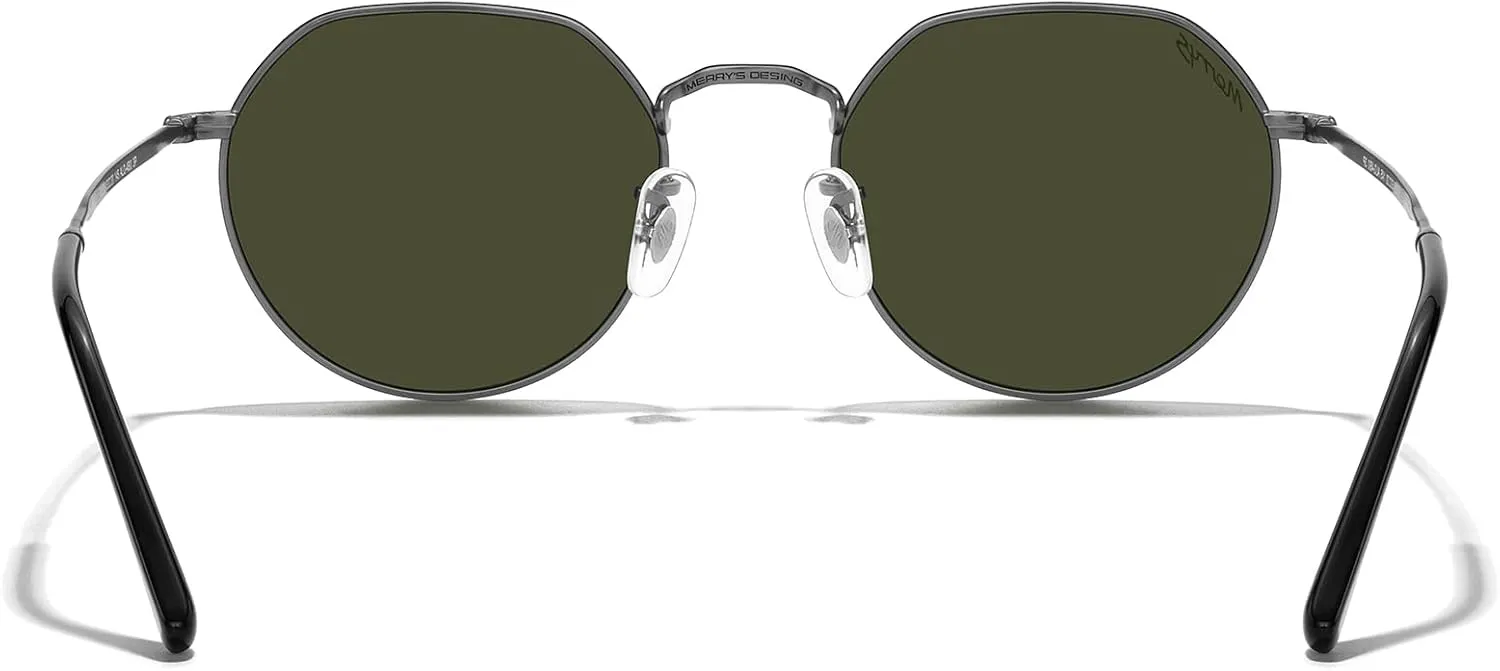 MERRY'S Round Polygon Metal Polarized Sunglasses for Women Men Retro Classic Vintage Shades S6565