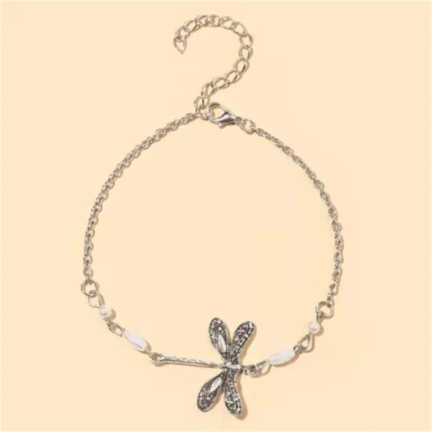 Metal Feet Chain, Fashion Glamorous Feet Chain Adjustable Dragonfly Chain Personality Sliver Anklet