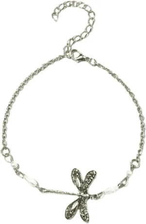 Metal Feet Chain, Fashion Glamorous Feet Chain Adjustable Dragonfly Chain Personality Sliver Anklet
