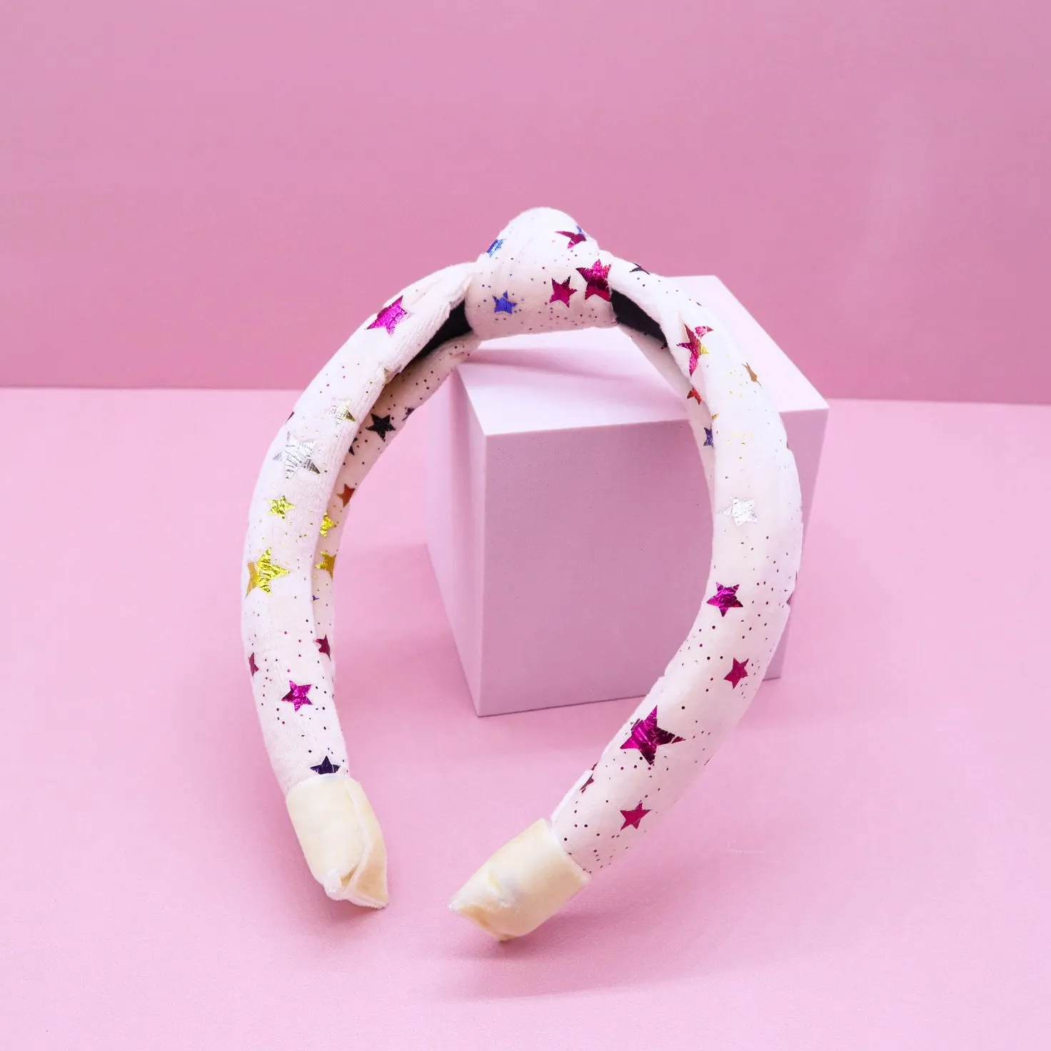 Metallic Star Velvet Knot Headband