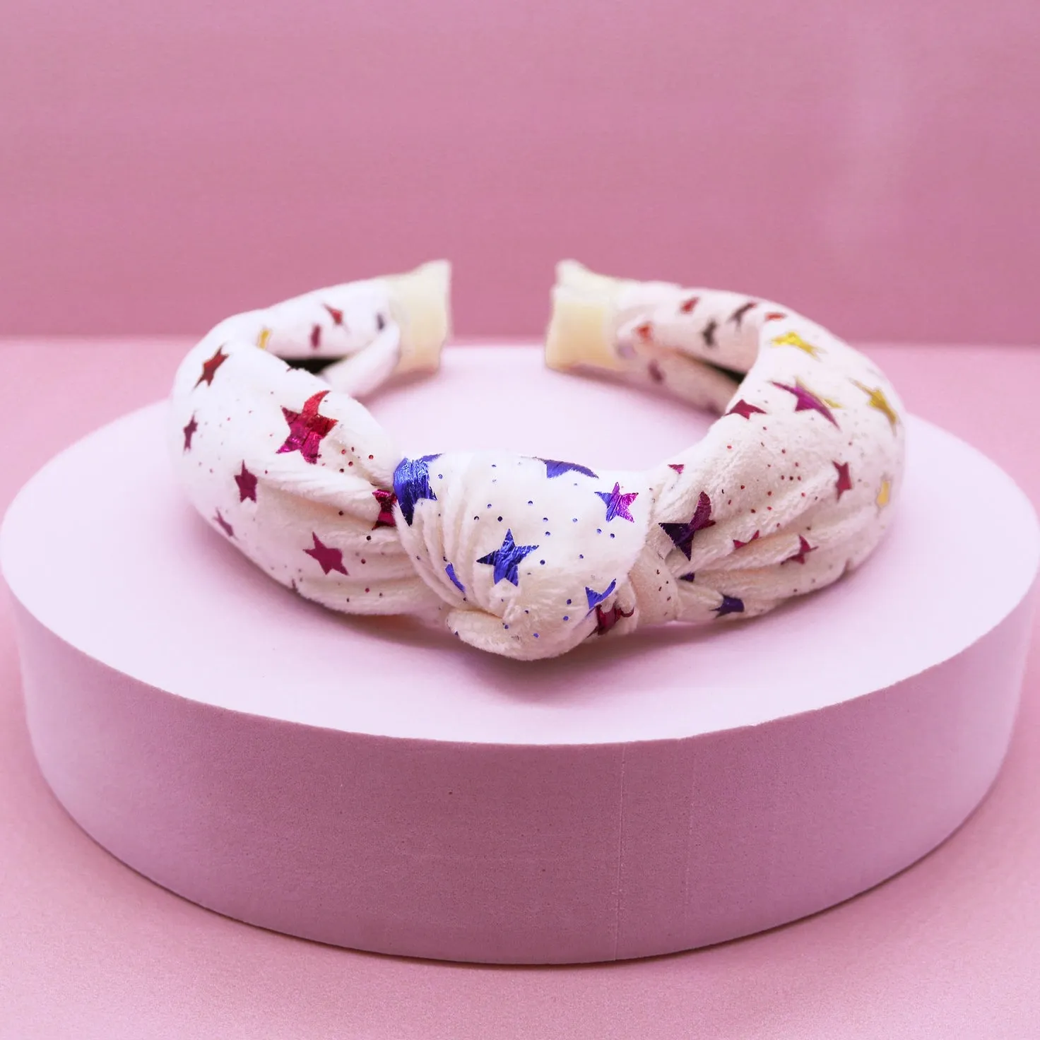 Metallic Star Velvet Knot Headband