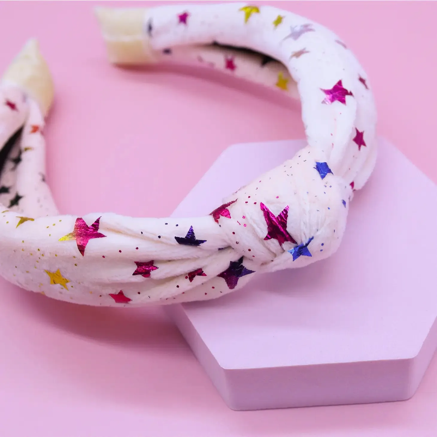 Metallic Star Velvet Knot Headband