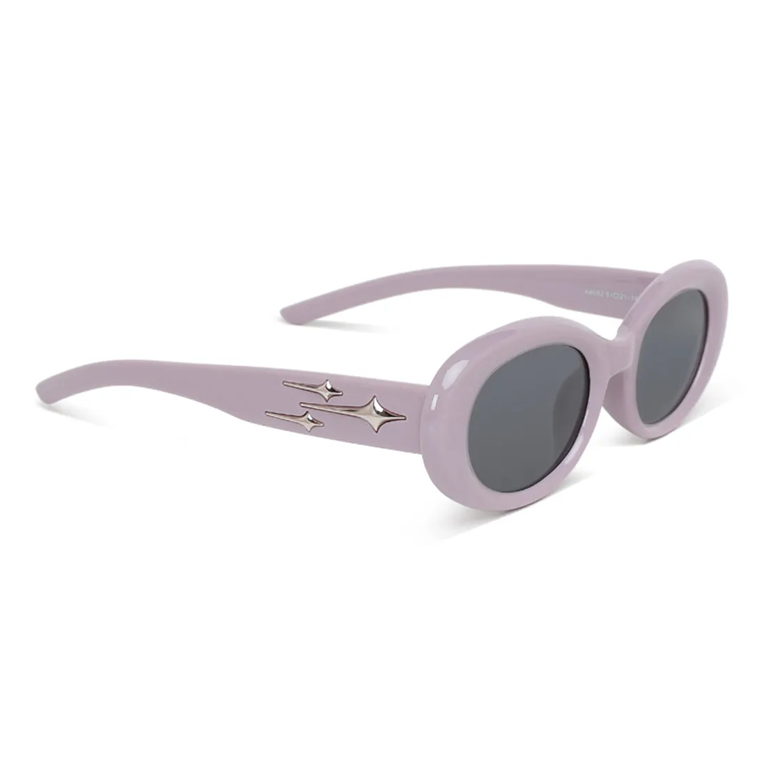 Metallic Stars Oval Sunglasses