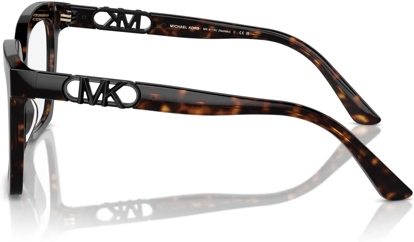 Michael Kors Women's Mk4119u Nassau Universal Fit Square Prescription Eyewear Frames