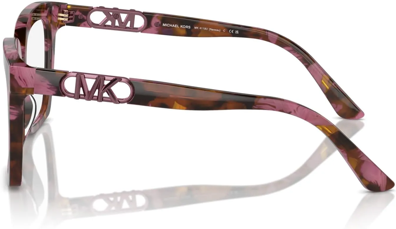 Michael Kors Women's Mk4119u Nassau Universal Fit Square Prescription Eyewear Frames