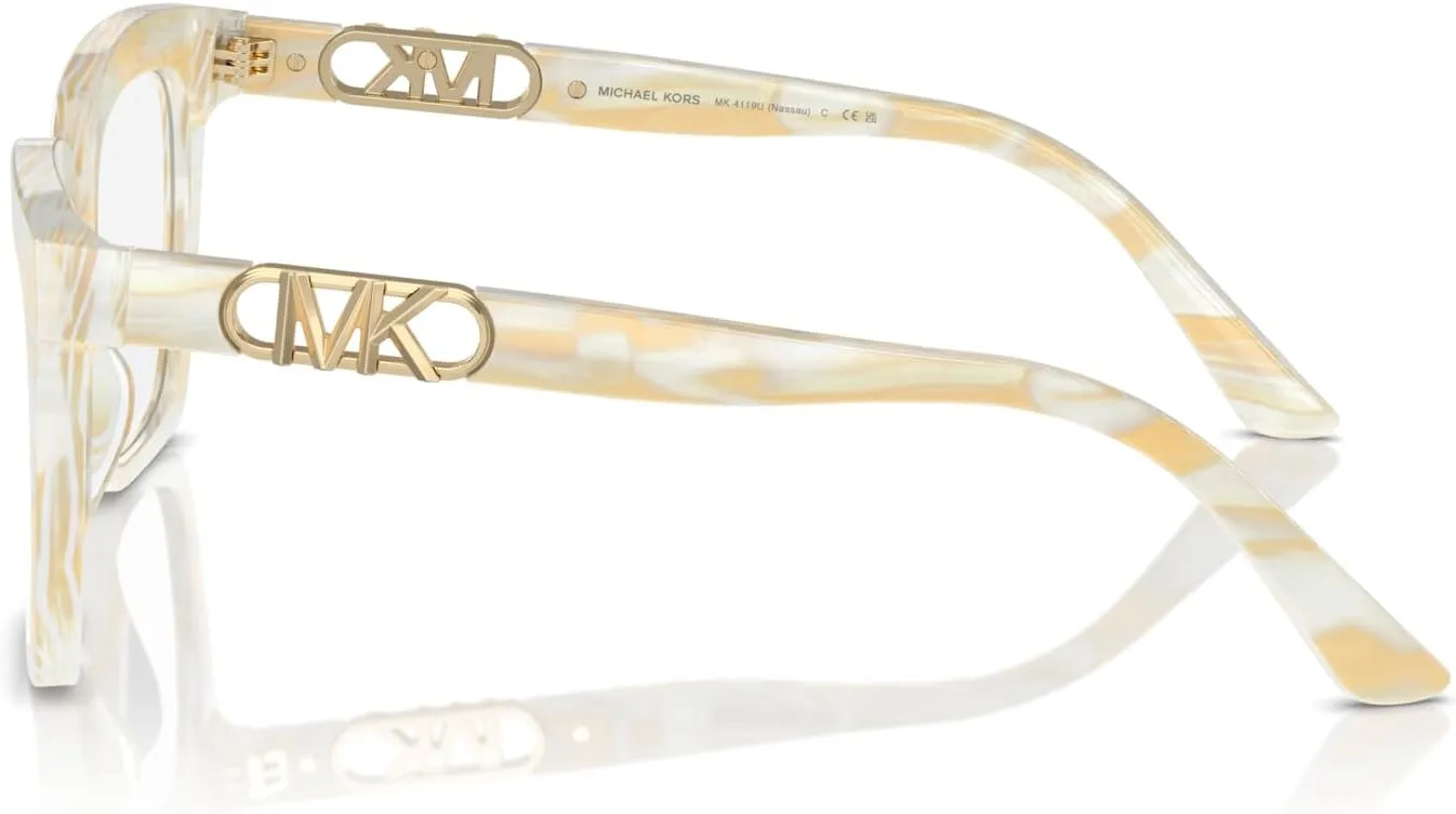 Michael Kors Women's Mk4119u Nassau Universal Fit Square Prescription Eyewear Frames