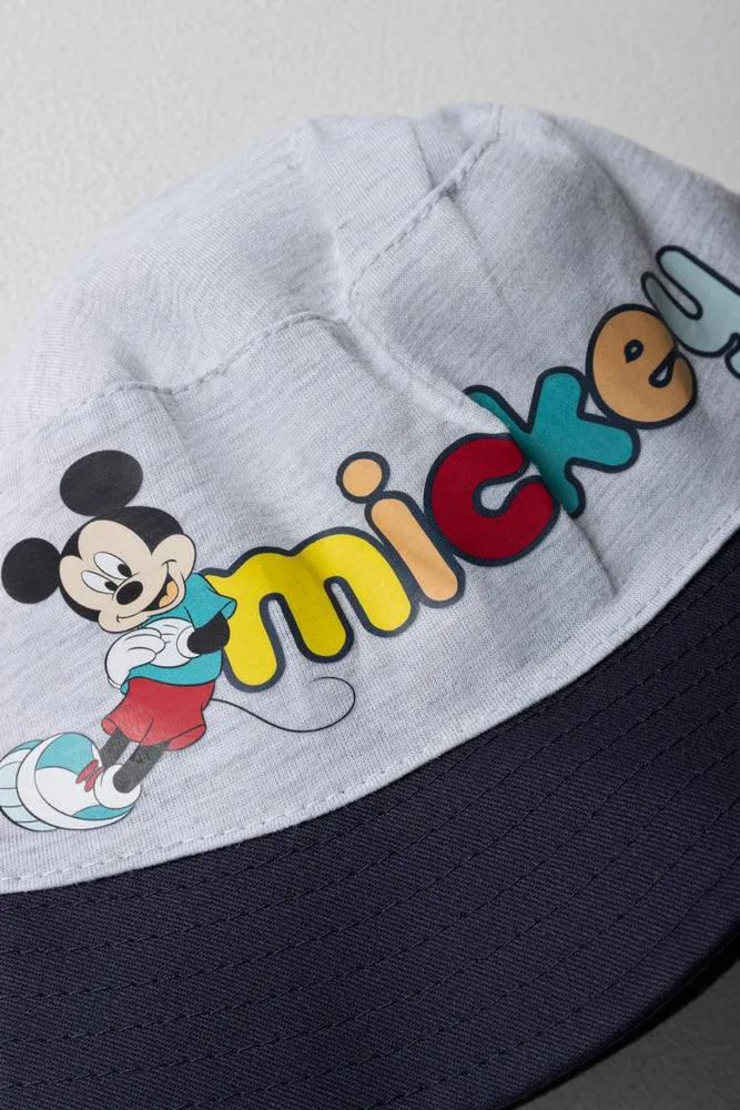 Mickey Mouse Bucket Hat Grey And Navy