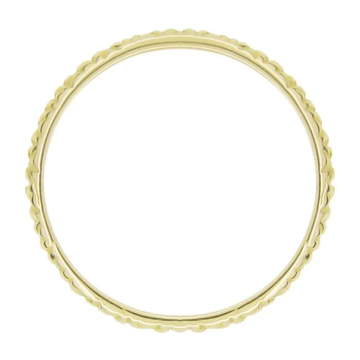 Mid Century Modern Geometric Pattern Thin Wedding Band in 14 Karat Yellow Gold - 1.9mm Wide