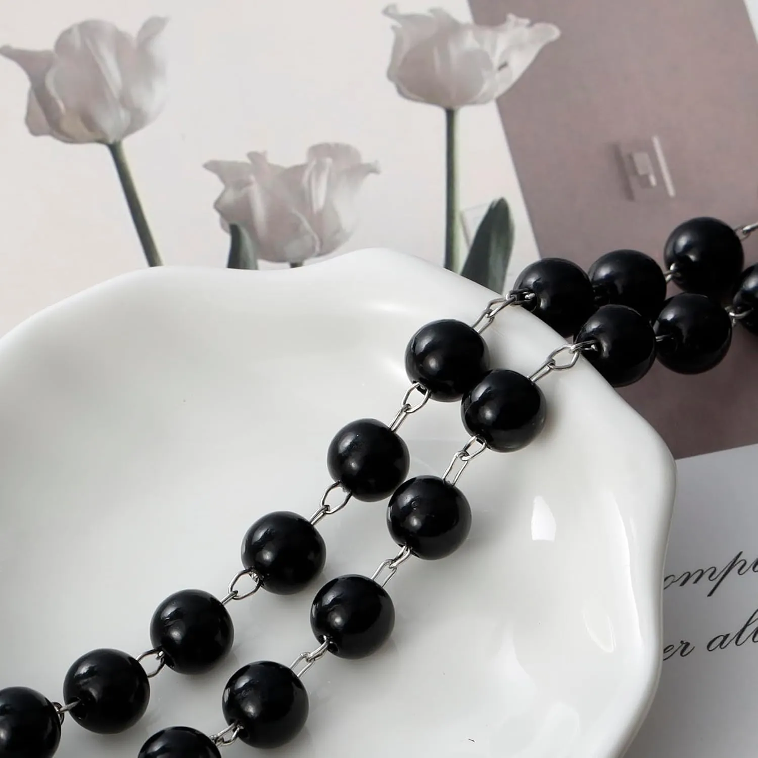 MILAKOO Chunky Puffy Heart Choker Necklace,Pentagram Star Charms Pendant Goth Choker for Women Halloween Layered Ball Beads Necklace