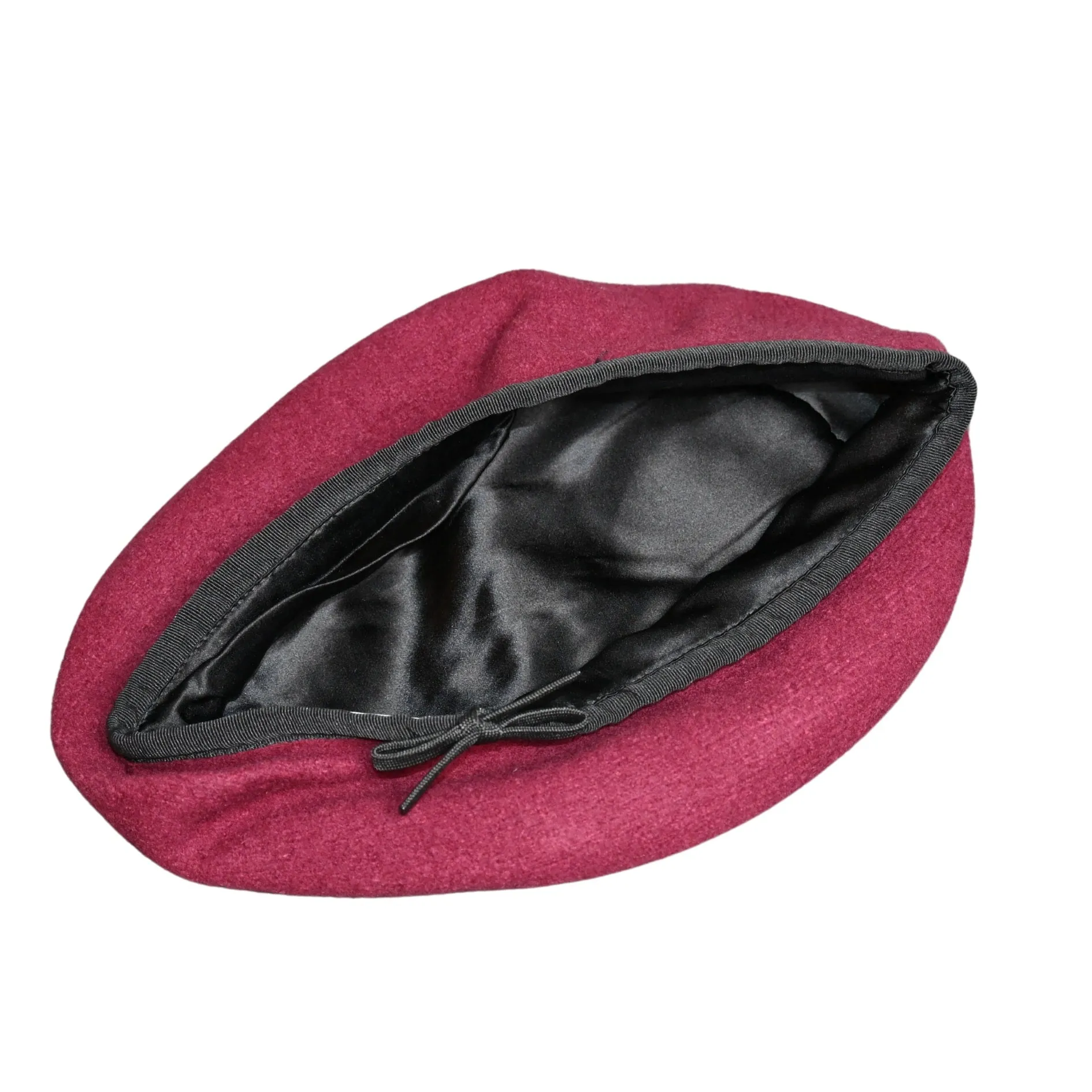 Military Beret, Maroon (Silk Lined) (TM)
