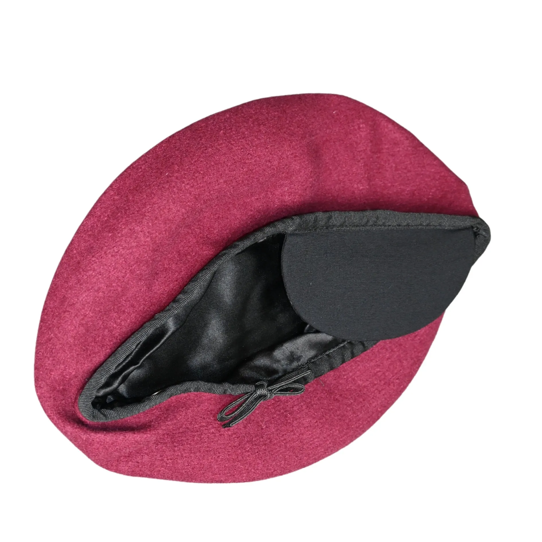 Military Beret, Maroon (Silk Lined) (TM)