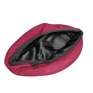Military Beret, Maroon (Silk Lined) (TM)
