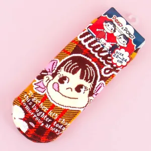 Milky Peko-Chan Plaid Socks
