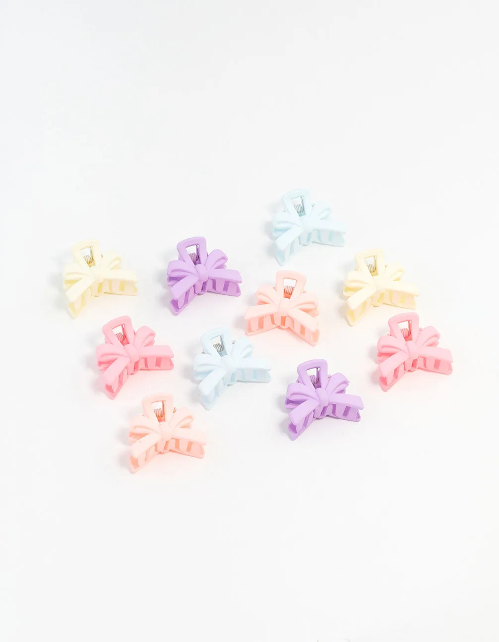 Mini Matte Bow Cut Out Hair Clips 5-Pack